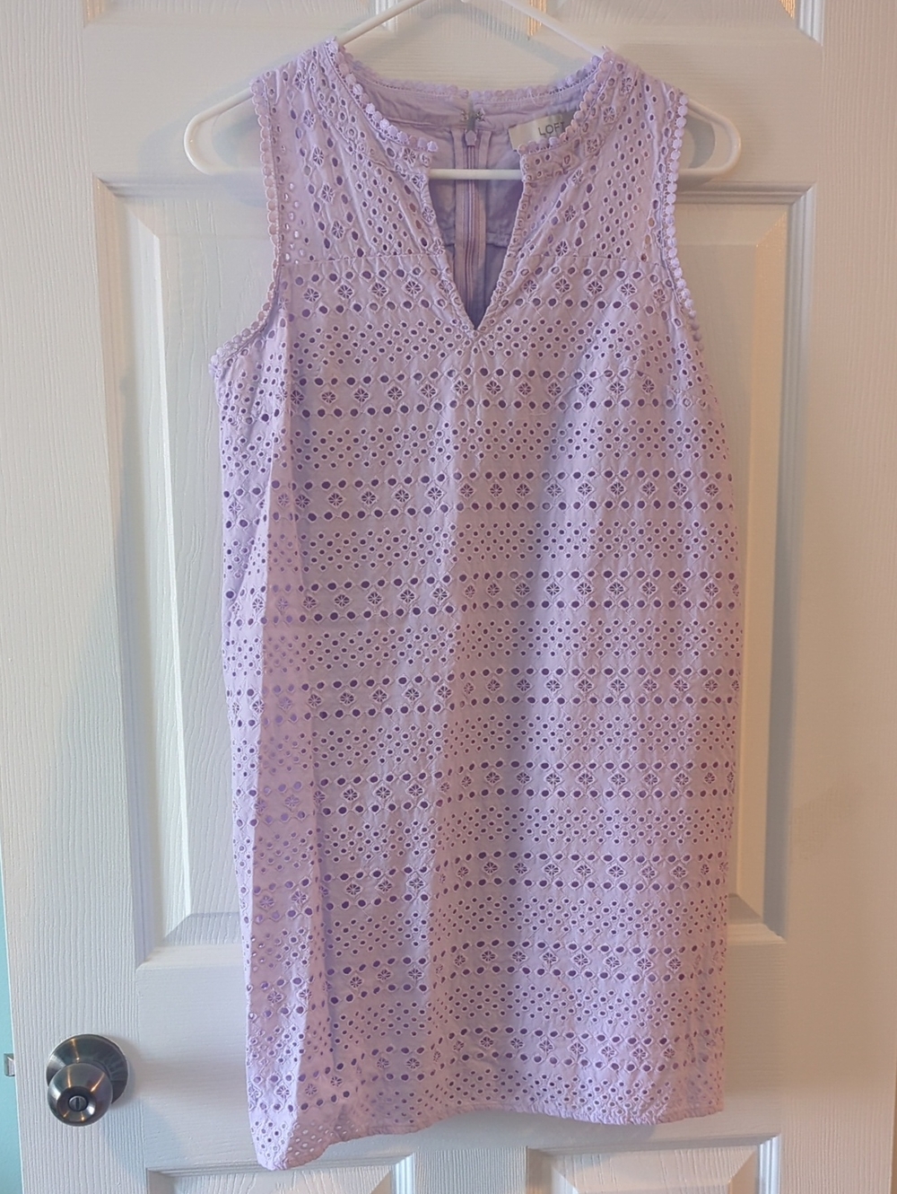 LOFT Lavender Eyelet Shift Top